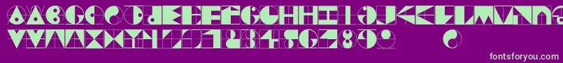 Gridriding-Schriftart – Grüne Schriften auf violettem Hintergrund
