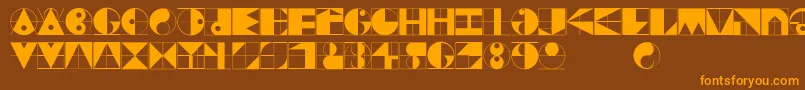 Gridriding-Schriftart – Orangefarbene Schriften auf braunem Hintergrund