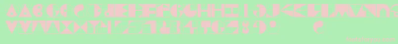フォントGridriding – 緑の背景にピンクのフォント