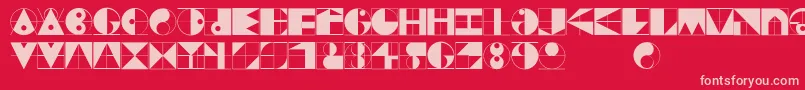 フォントGridriding – 赤い背景にピンクのフォント