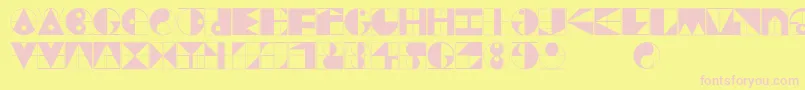Gridriding-fontti – vaaleanpunaiset fontit keltaisella taustalla