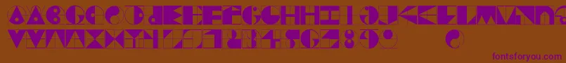 Gridriding-Schriftart – Violette Schriften auf braunem Hintergrund