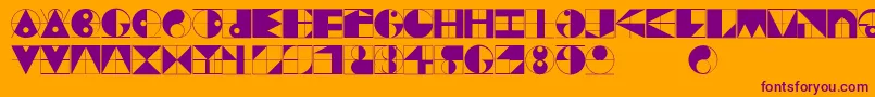 Gridriding-Schriftart – Violette Schriften auf orangefarbenem Hintergrund