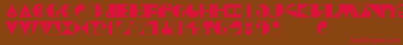 Gridriding-Schriftart – Rote Schriften auf braunem Hintergrund