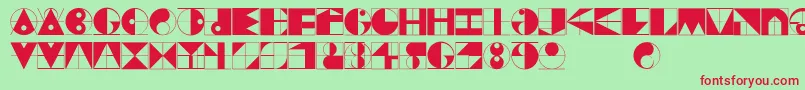 フォントGridriding – 赤い文字の緑の背景