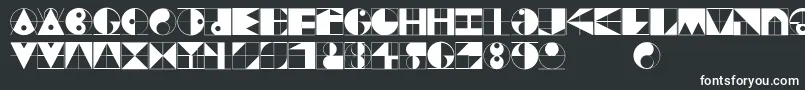 フォントGridriding – 黒い背景に白い文字