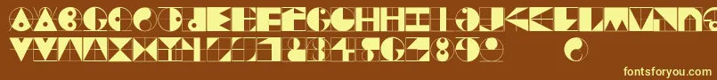 Gridriding-fontti – keltaiset fontit ruskealla taustalla