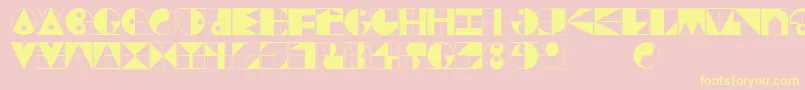 フォントGridriding – 黄色のフォント、ピンクの背景