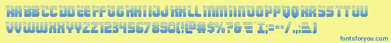 Armyrangersgrad Font – Blue Fonts on Yellow Background