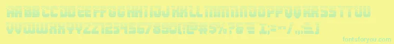 Шрифт Armyrangersgrad – зелёные шрифты на жёлтом фоне