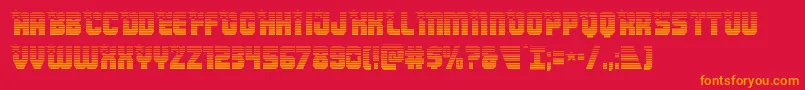 Armyrangersgrad-Schriftart – Orangefarbene Schriften auf rotem Hintergrund