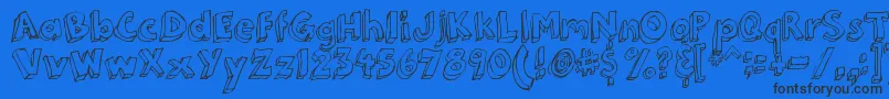 Шрифт 3DumbPro03 – чёрные шрифты на синем фоне