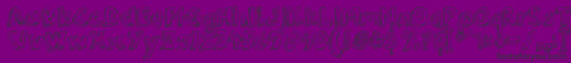 3DumbPro03-fontti – mustat fontit violetilla taustalla