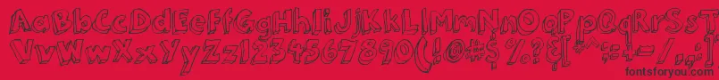 フォント3DumbPro03 – 赤い背景に黒い文字
