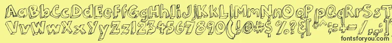 3DumbPro03 Font – Black Fonts on Yellow Background