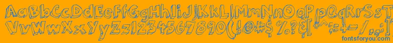 Lisätietoja 3DumbPro03-fontista 3DumbPro03-fontti – siniset fontit oranssilla taustalla