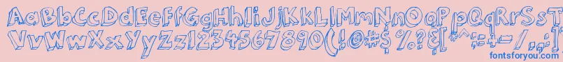 フォント3DumbPro03 – ピンクの背景に青い文字