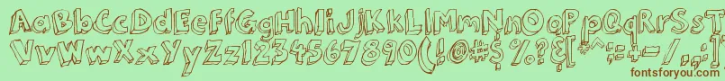 3DumbPro03 Font – Brown Fonts on Green Background