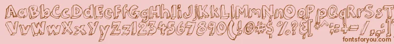 3DumbPro03-Schriftart – Braune Schriften auf rosa Hintergrund