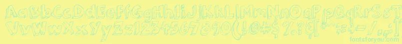3DumbPro03 Font – Green Fonts on Yellow Background