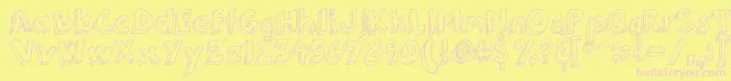 3DumbPro03 Font – Pink Fonts on Yellow Background