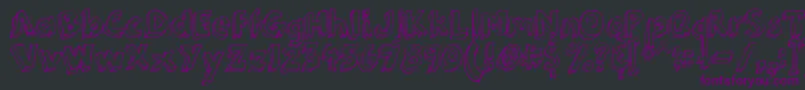 3DumbPro03-fontti – violetit fontit mustalla taustalla