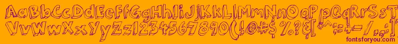 3DumbPro03 Font – Purple Fonts on Orange Background