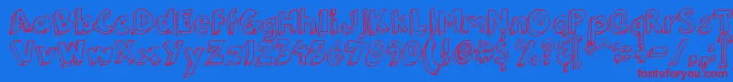 3DumbPro03 Font – Red Fonts on Blue Background