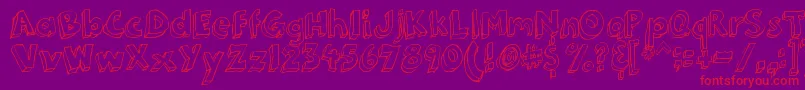 3DumbPro03 Font – Red Fonts on Purple Background