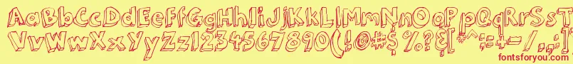3DumbPro03 Font – Red Fonts on Yellow Background