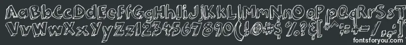 3DumbPro03-fontti – valkoiset fontit mustalla taustalla