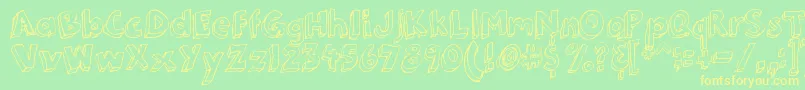 3DumbPro03 Font – Yellow Fonts on Green Background