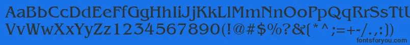 Czcionka BangkokCyr – czarne czcionki na niebieskim tle