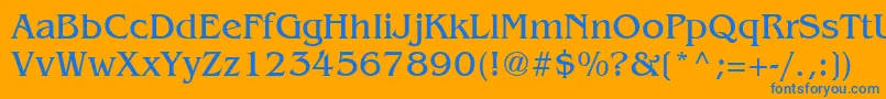 フォントBangkokCyr – オレンジの背景に青い文字