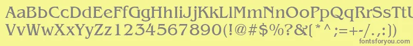 フォントBangkokCyr – 黄色の背景に灰色の文字