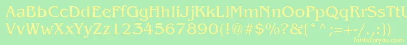 BangkokCyr Font – Yellow Fonts on Green Background