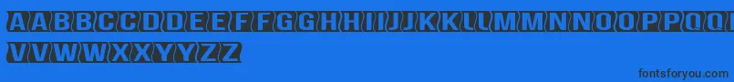 Fonte GenghiskhanframedBold – fontes pretas em um fundo azul