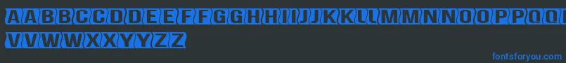 GenghiskhanframedBold-fontti – siniset fontit mustalla taustalla
