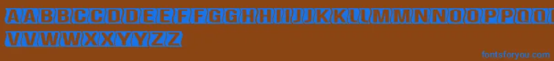 GenghiskhanframedBold-fontti – siniset fontit ruskealla taustalla