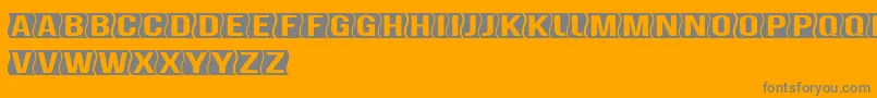 GenghiskhanframedBold-Schriftart – Graue Schriften auf orangefarbenem Hintergrund