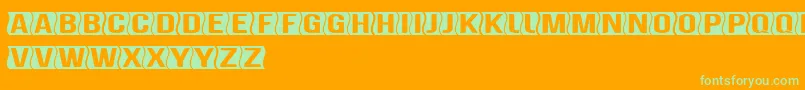 GenghiskhanframedBold Font – Green Fonts on Orange Background