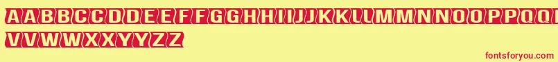GenghiskhanframedBold Font – Red Fonts on Yellow Background