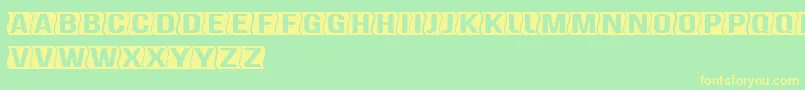 Czcionka GenghiskhanframedBold – żółte czcionki na zielonym tle