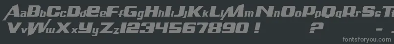 AirMillhouseItalic-fontti – harmaat kirjasimet mustalla taustalla