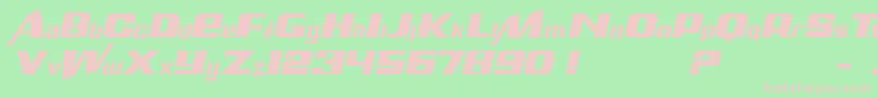 AirMillhouseItalic-fontti – vaaleanpunaiset fontit vihreällä taustalla