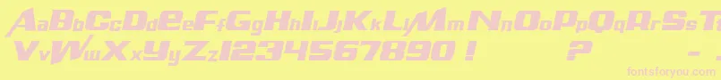 AirMillhouseItalic-fontti – vaaleanpunaiset fontit keltaisella taustalla