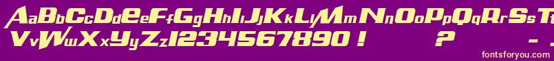AirMillhouseItalic-fontti – keltaiset fontit violetilla taustalla