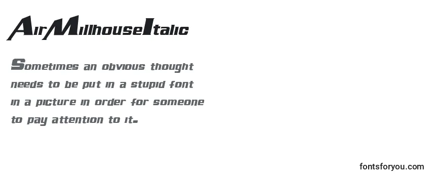 AirMillhouseItalic Font