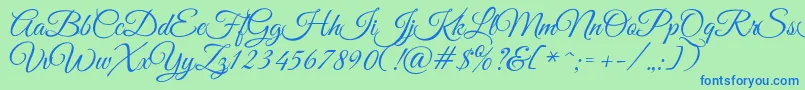 GoodVibesPro Font – Blue Fonts on Green Background