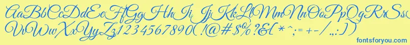 GoodVibesPro Font – Blue Fonts on Yellow Background